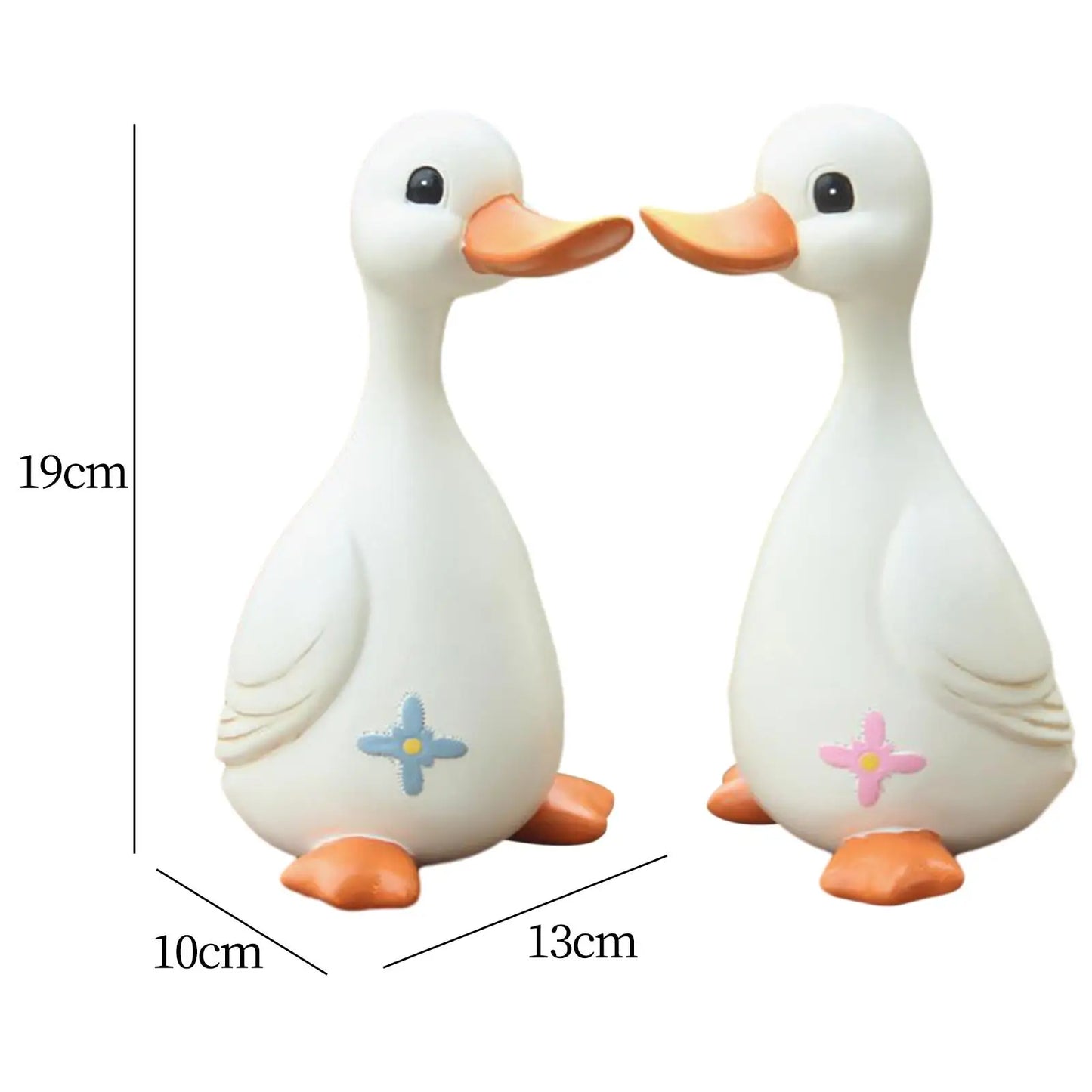 2x Decorative Resin Duck Figurines