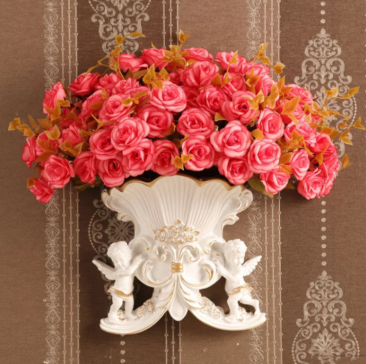 European Resin Angel Wall Vase, 2 sizes, many colors