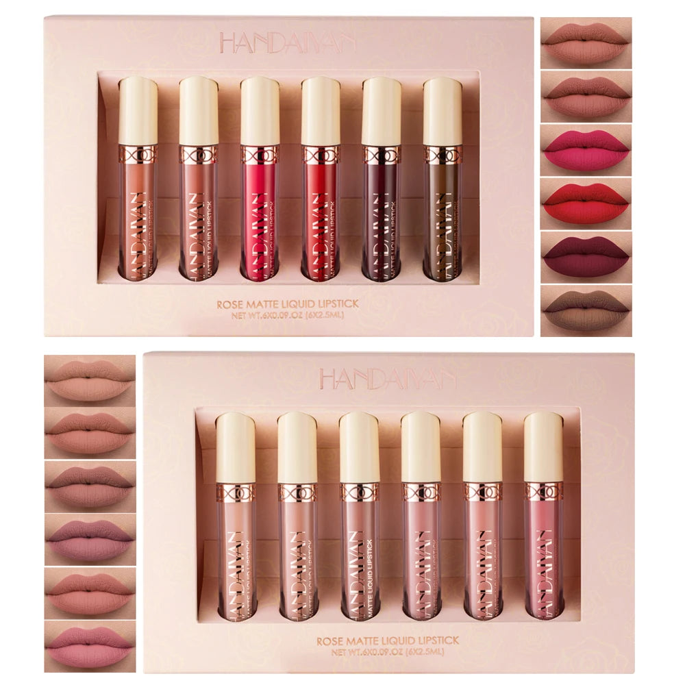 Matte Liquid Lipstick Kit 6 Colors/box, Waterproof