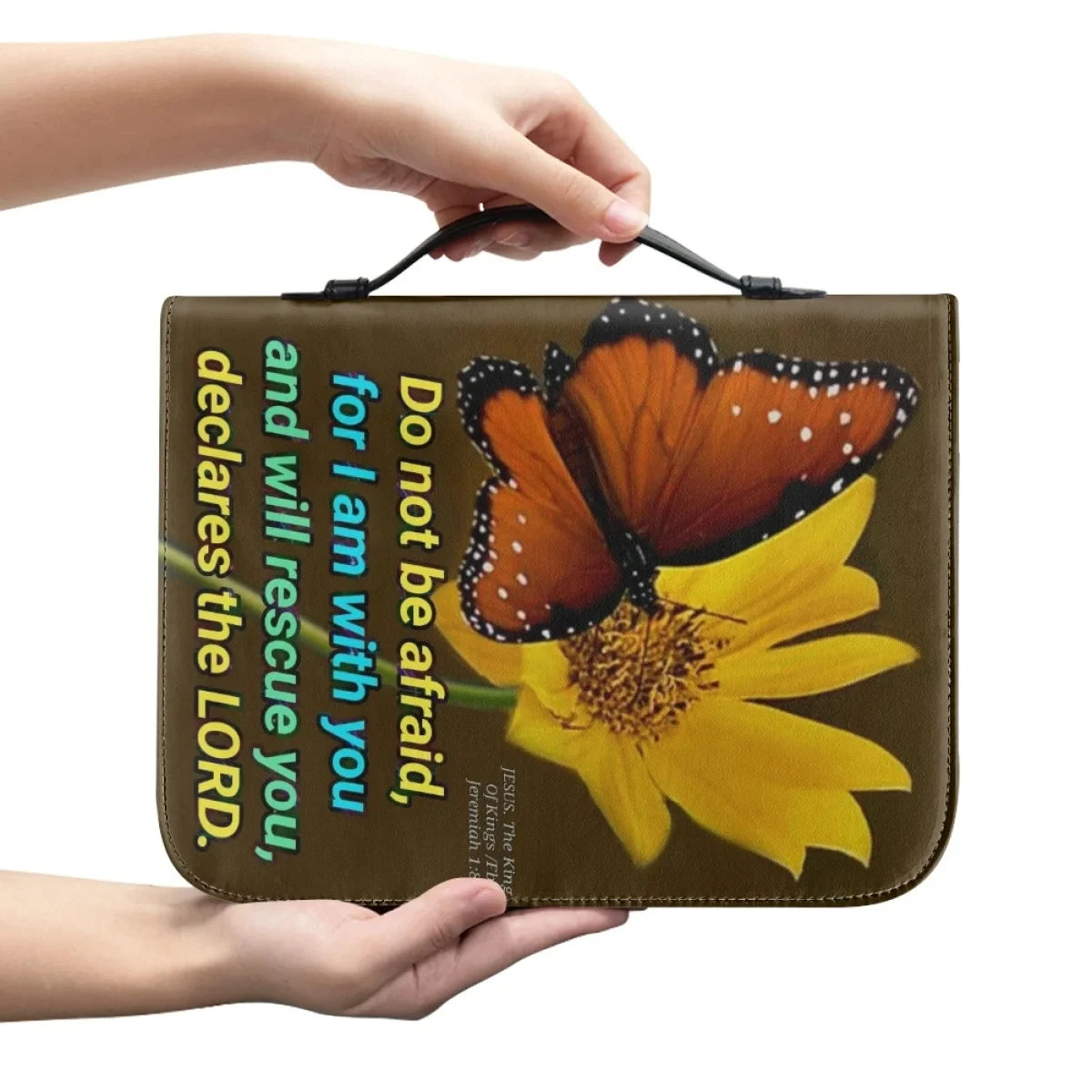 Sunflower Butterfly Bible Bag Zipper Handle