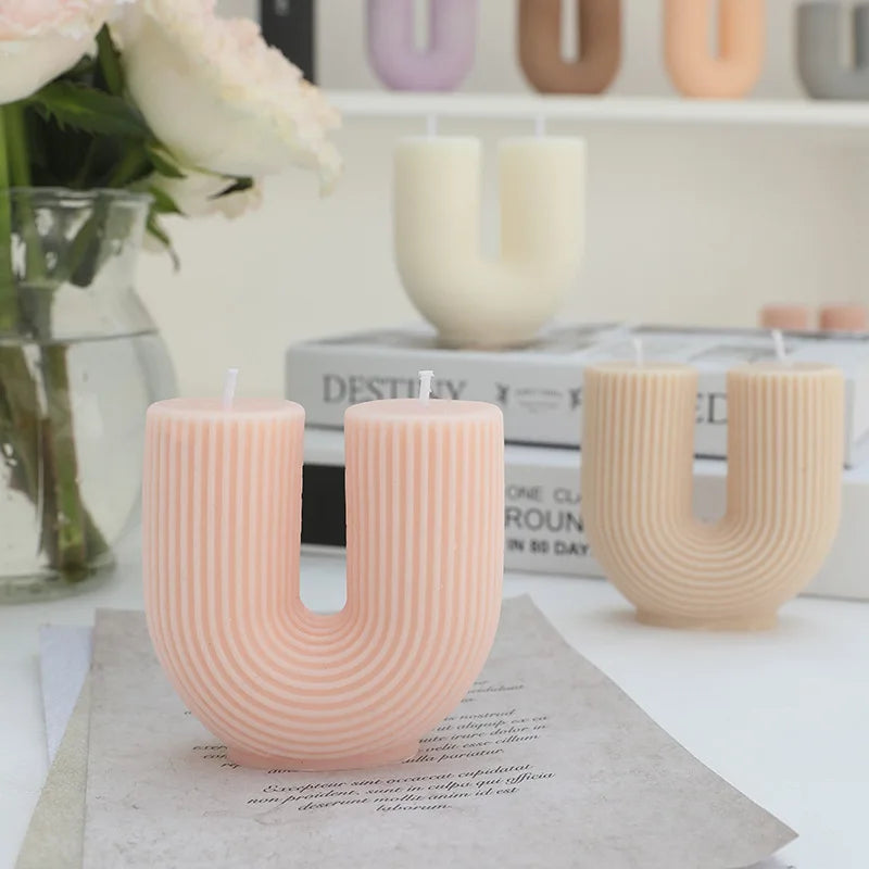 Decorative U-Shaped Geometric Scented Candles