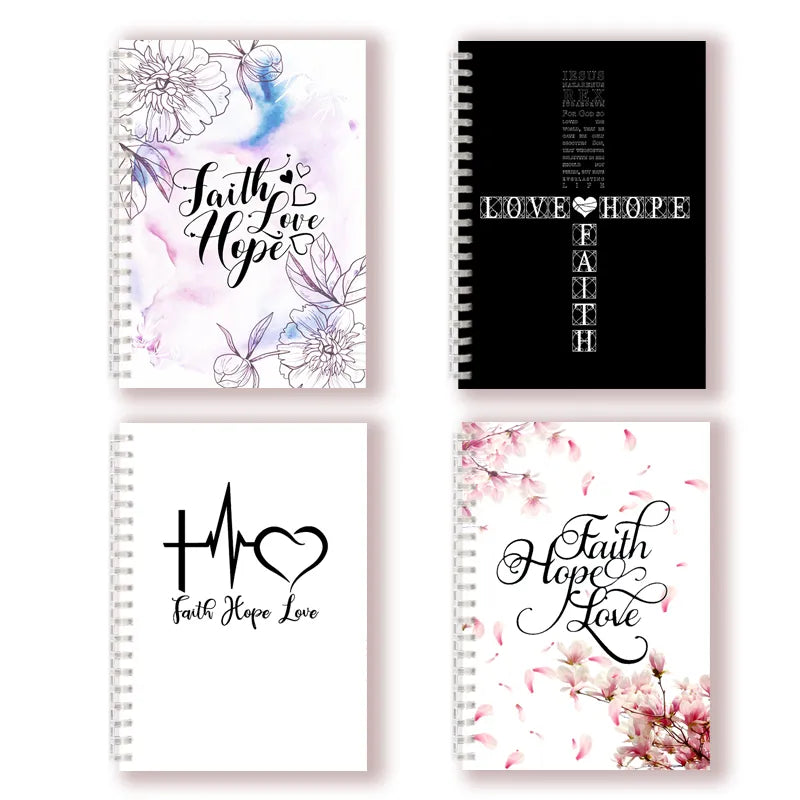 Christian Spiral Notebook - Faith Hope Love