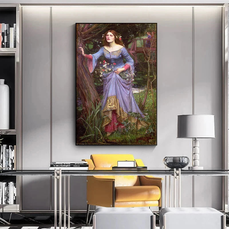 Lady Ophelia By William Waterhouse Canvas Painting Prints