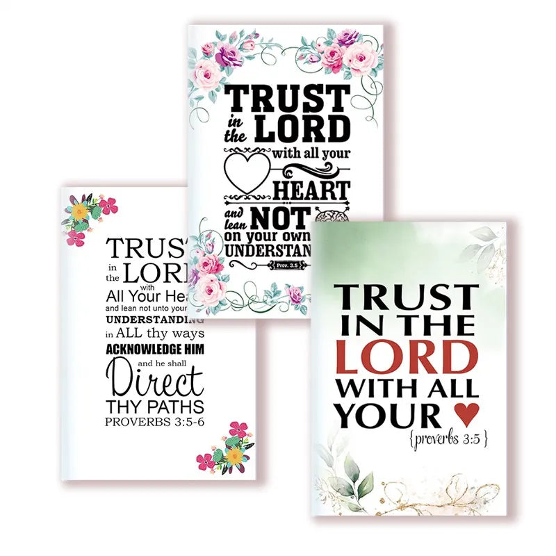 A5 Notebook Scripture Proverbs 3:5-6 - Trust in the Lord with All Your Heart Christian Note Book Journal