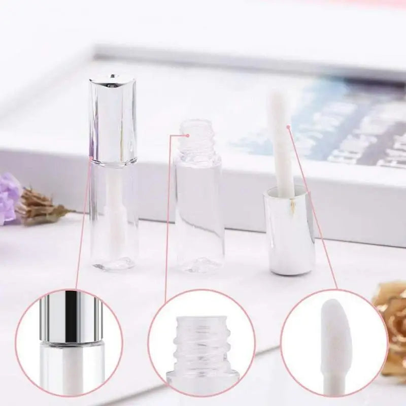 Empty Rose Gold Lip Gloss Tube Plastic Refillable, 50~10pcs 1.2ML