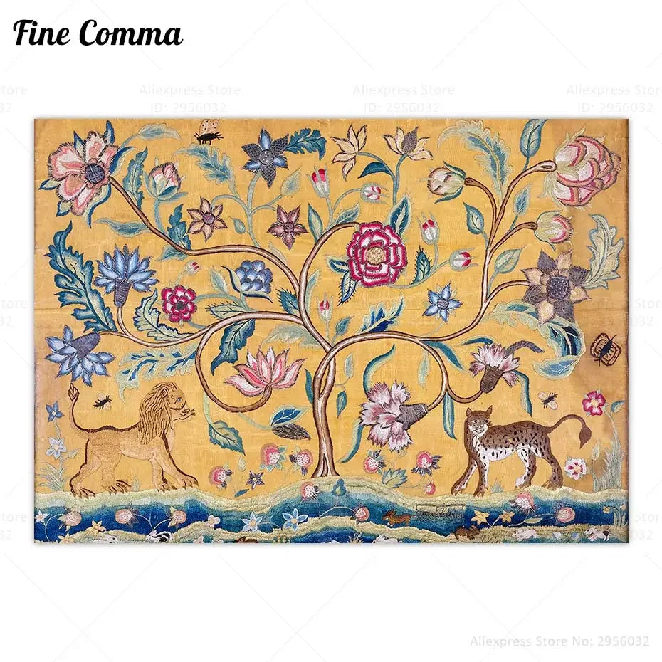 Tree of Life Vintage Poster Antique Canvas Painting Print