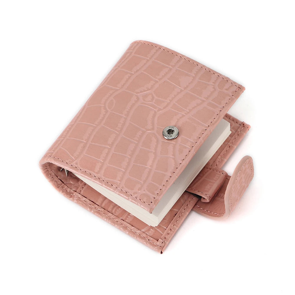 Loose-Leaf Cowhide Notebook  A9 Size Rings Planner with19MM Ring Binder Mini Journal/Diary Pocket sized