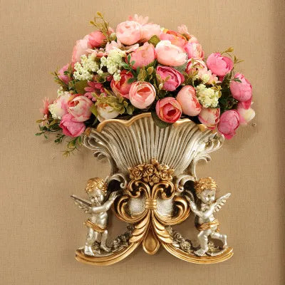 European Resin Angel Wall Vase, 2 sizes, many colors