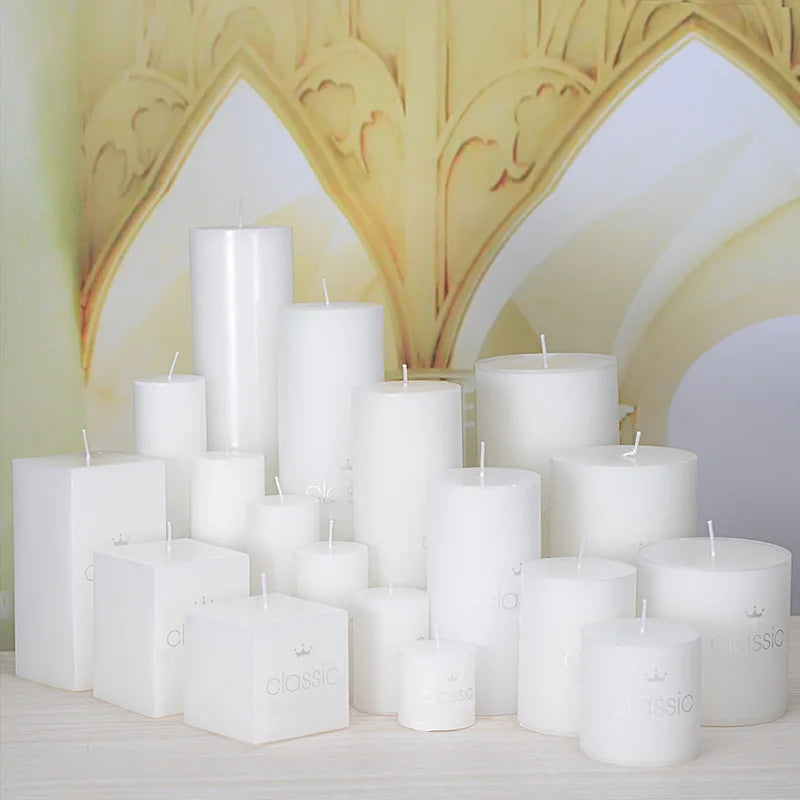 Scentless White Pillar Candles