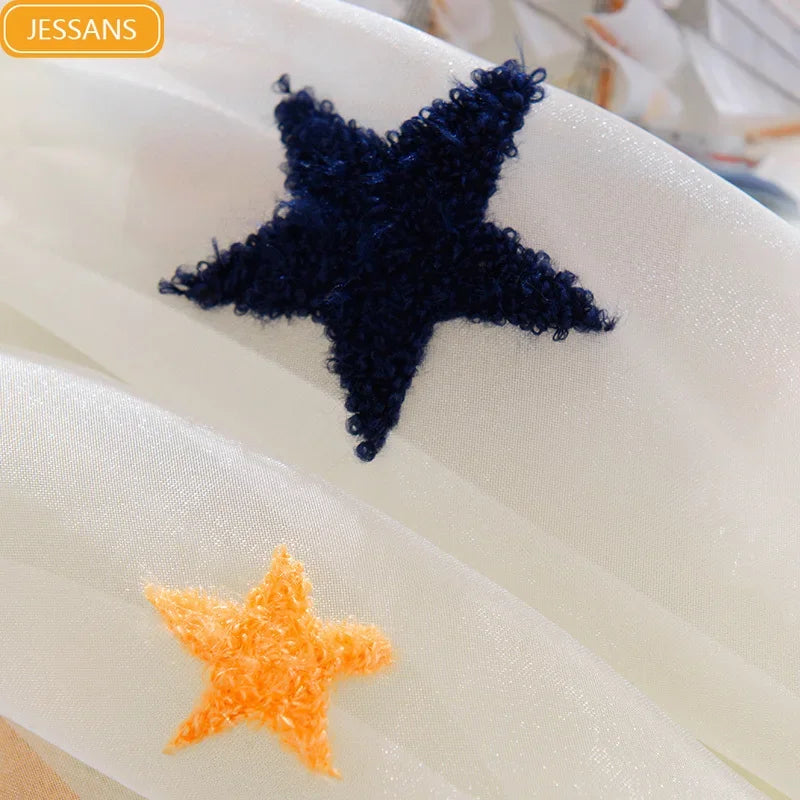 Embroidered Star Moon Curtains