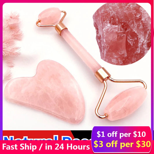 Rose Quartz Natural Pink Face Massagers