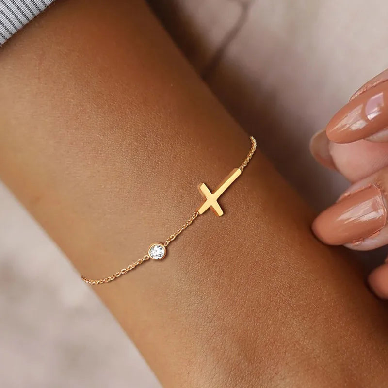 Delicate Petite Sideway Cross Necklace