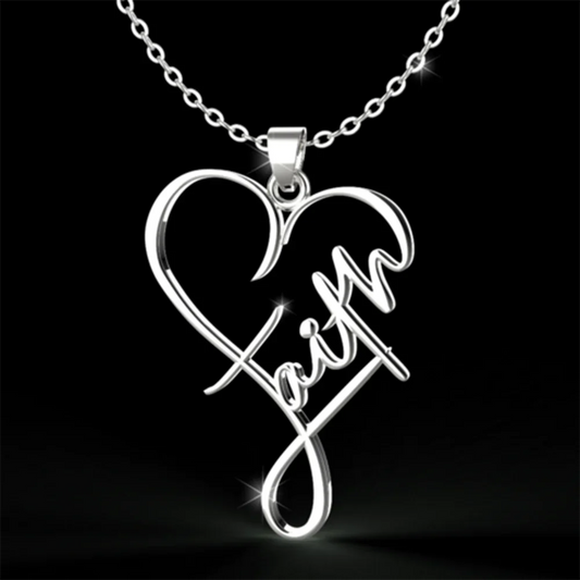 Stainless Steel Faith Pendant Necklace