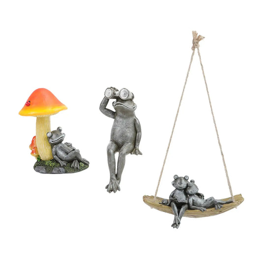 Frog Solar Figure Ornaments Garden Statues