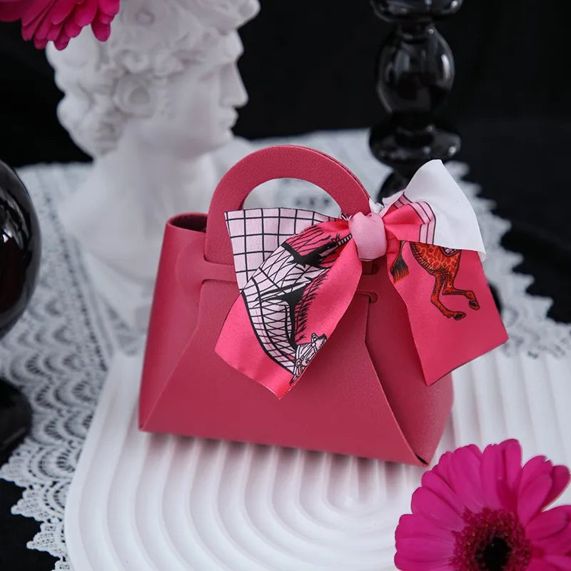 10/20PCS Creative Leather gifts Box With ribbon