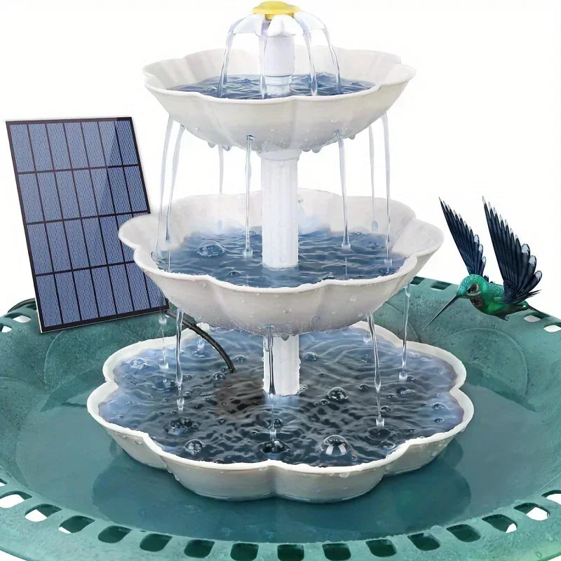 Solar Bird Bath Water Fountain Detachable