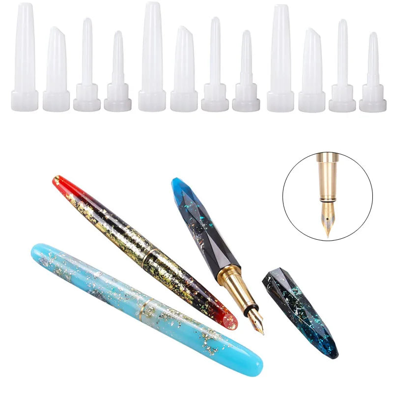 DIY Cylinder Pen Fountain Pen Mold Epoxy Resin Mold Ballpoint Pen Transparent Silicone