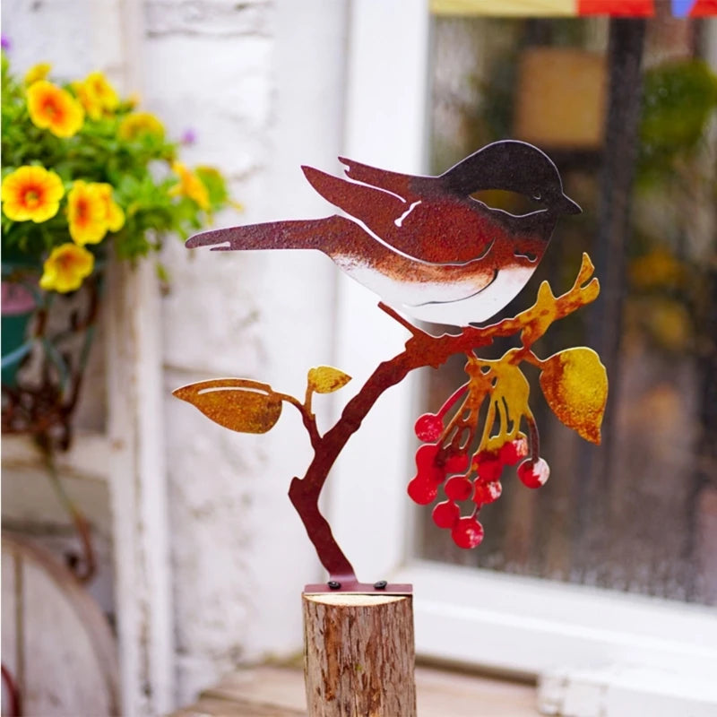 Metal Garden Bird Statue Ornament