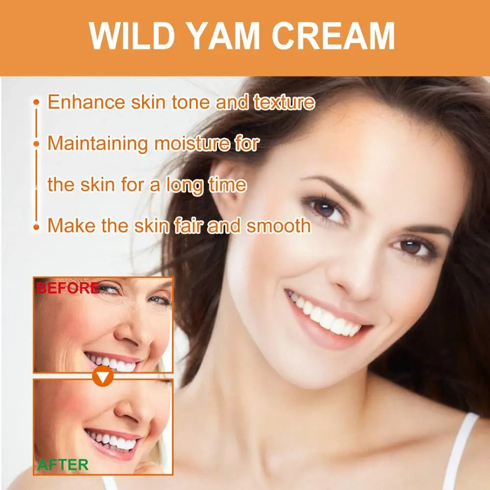 Nourishing Wild Yam Cream Natural Freckle Removal Firming Wrinkle Skin Cream, Anti Aging