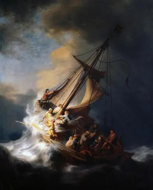 Famous The Storm Sea of Galilee  Rembrandt Canvas Print