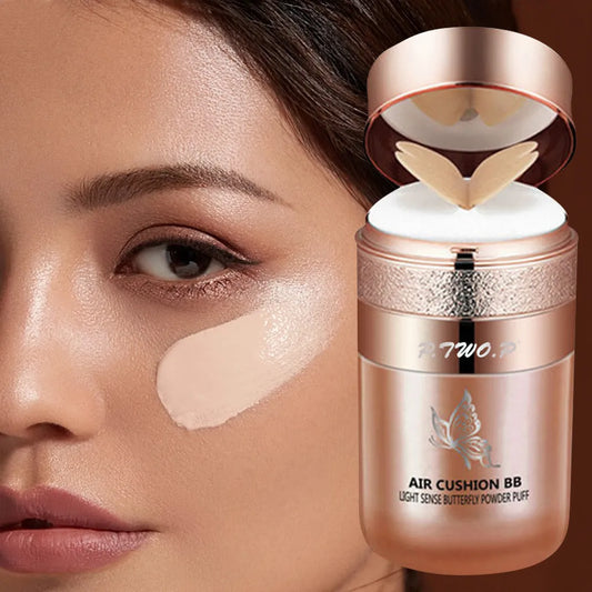 Air Cushion BB Cream Butterfly Powder Puff Moisturizing Foundation Concealer