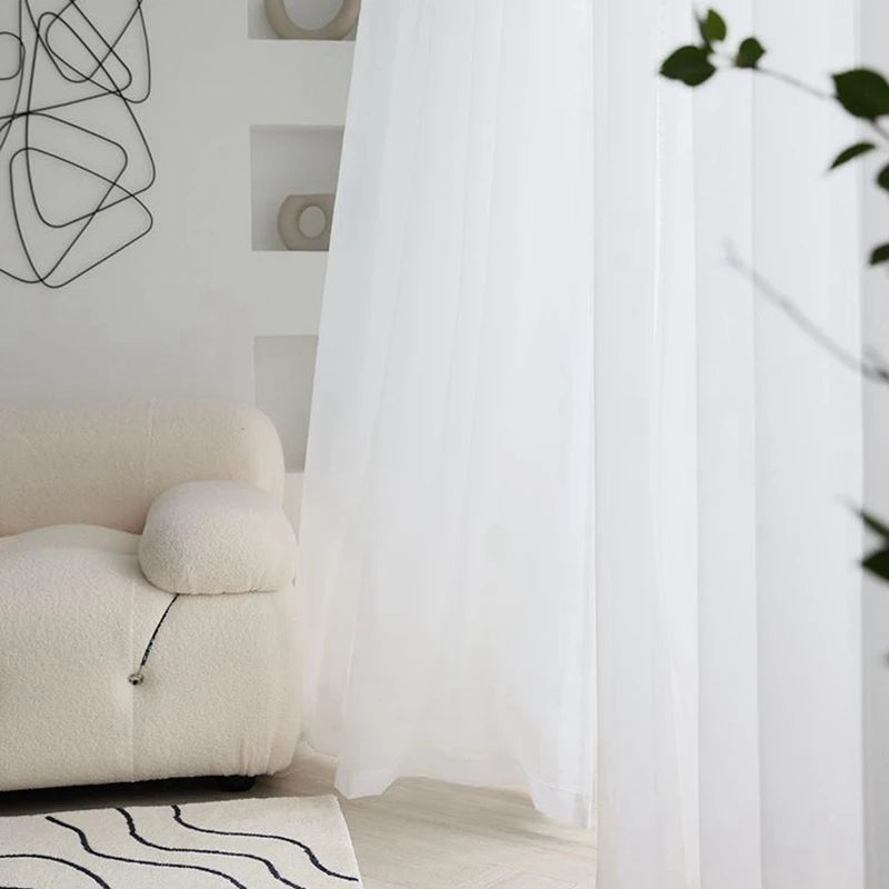 White Modern Sheer Curtains