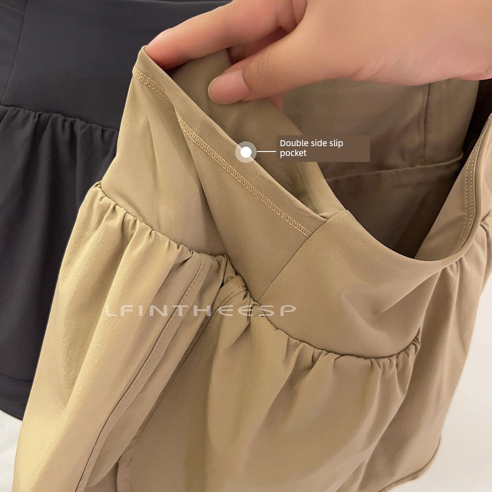 Lulu High-Waist Quick-Drying Fitness Shorts