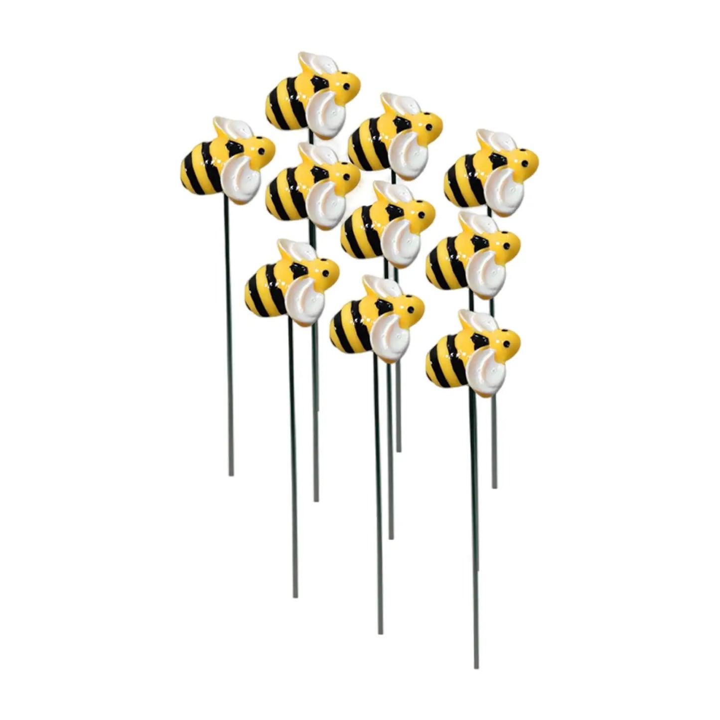 10Pcs Bee Sculpture Garden Stakes