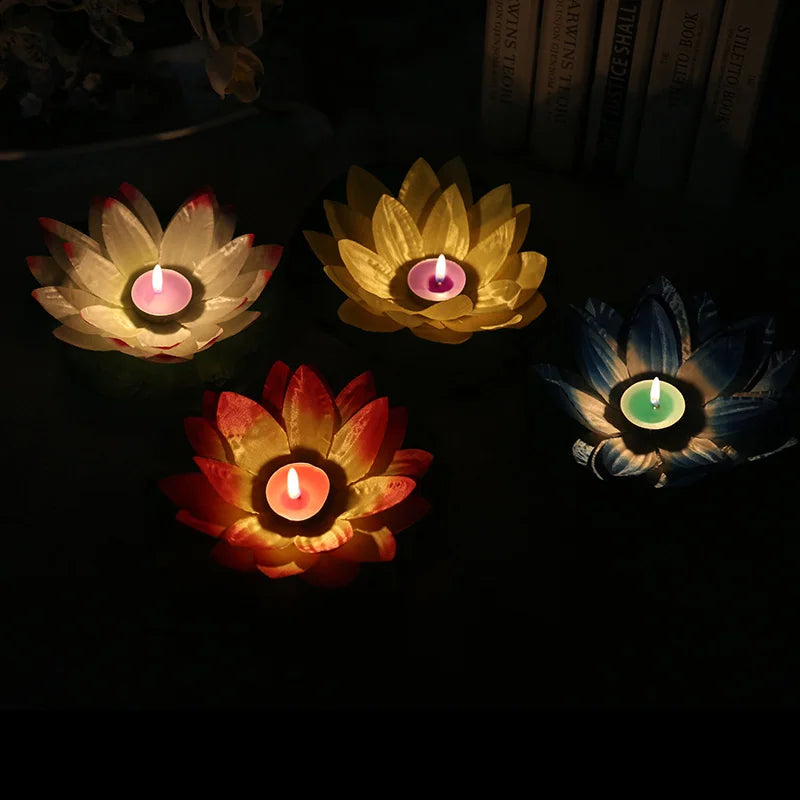 10pcs Romantic Lotus Lamps, Water Floating Candle Light