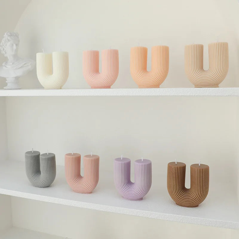 Decorative U-Shaped Geometric Scented Candles