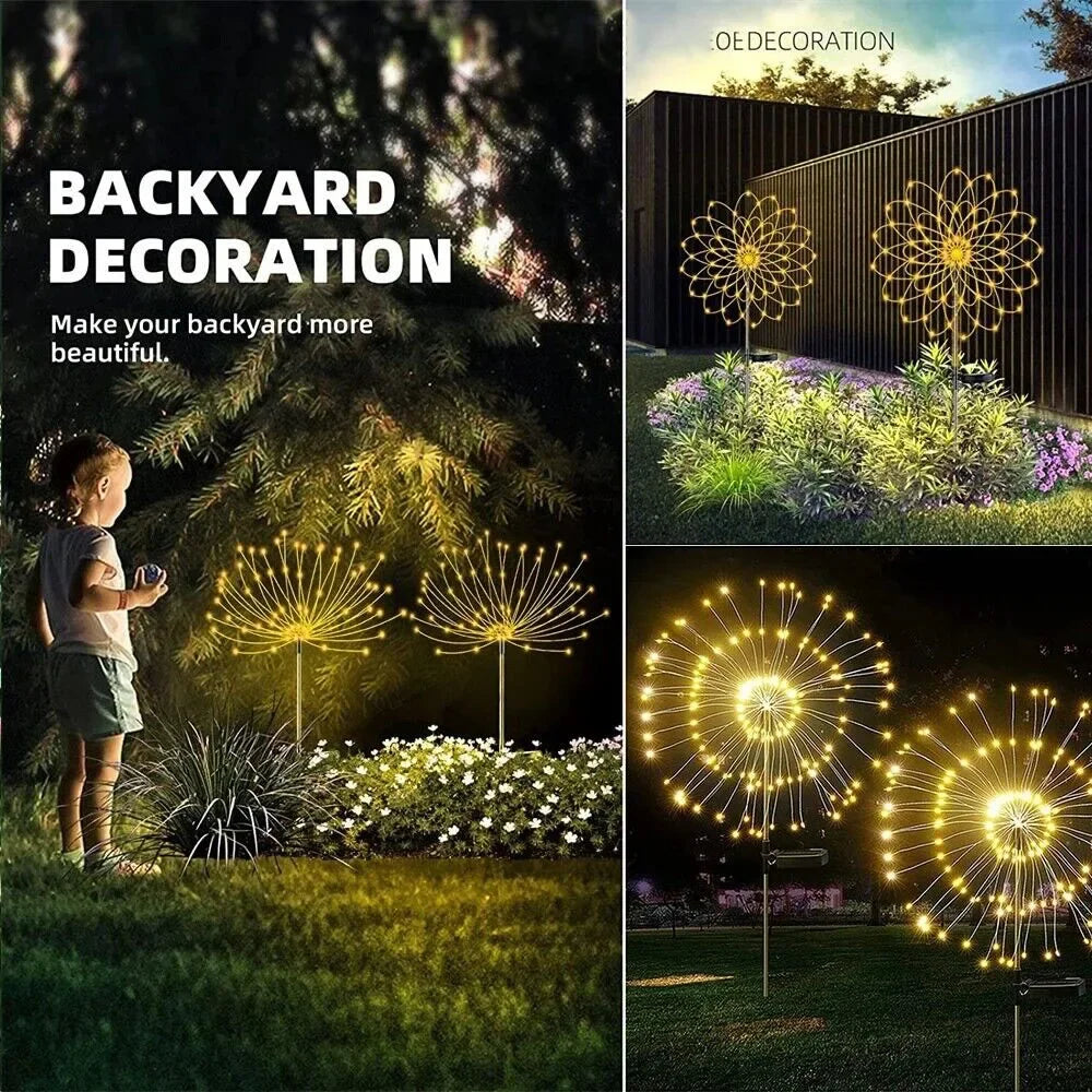 LED Solar Firework Lights Garden Decoration Fairy Lights Waterproof