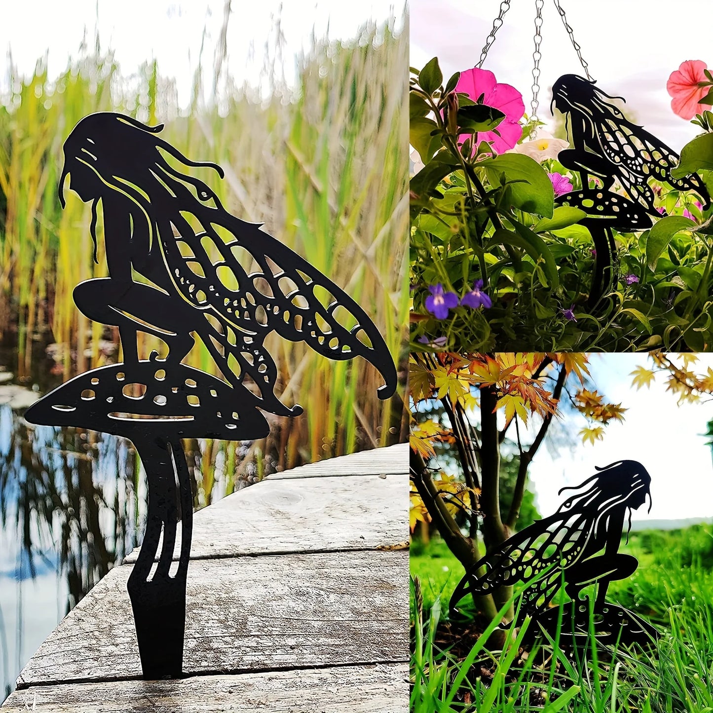 Garden Fairy Metal Outdoor Decor for Your Patio and Lawn