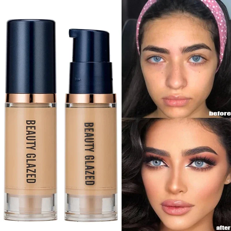 Long Wear Full Coverage Matte Liquid Foundation, Concealer Waterproof