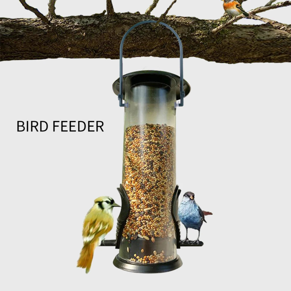 Pet Bird Feeder Outdoor Hanging Pet Food Dispenser Multiple Holes Bird Feeder Automatic Foot Feeding Tool for Flying Animals 1pc