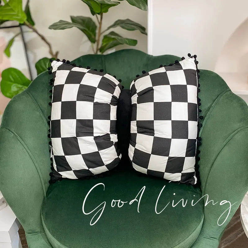 Bowknot Black And White Striped Bow Pillows