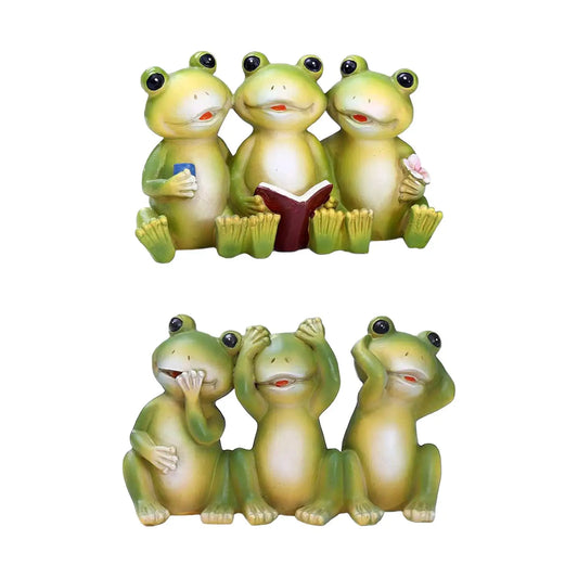 Frog Statue Cute Resin Garden Statue