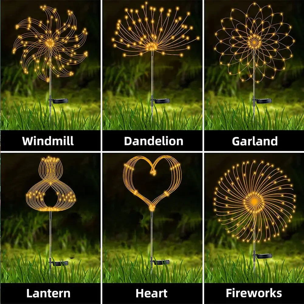 LED Solar Firework Lights Garden Decoration Fairy Lights Waterproof