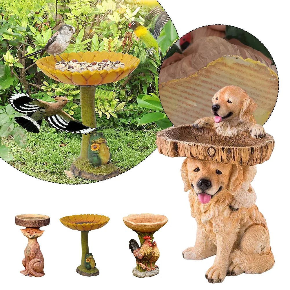 Raccoon Garden Bird Bath