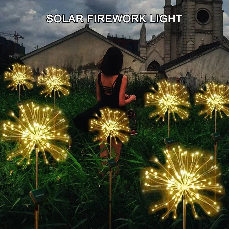 LED Solar Firework Lights Garden Decoration Fairy Lamps Waterproof