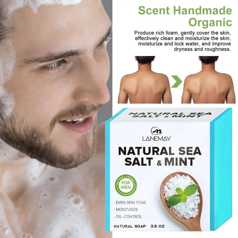 Handmade  Sea Salt Essence Essential Oils Soap for Men