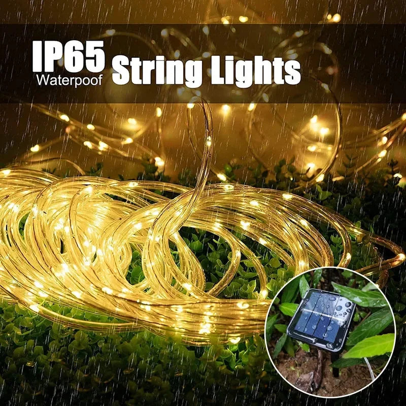 300LED Solar Rope Strip Light Outdoor Waterproof Fairy Lights