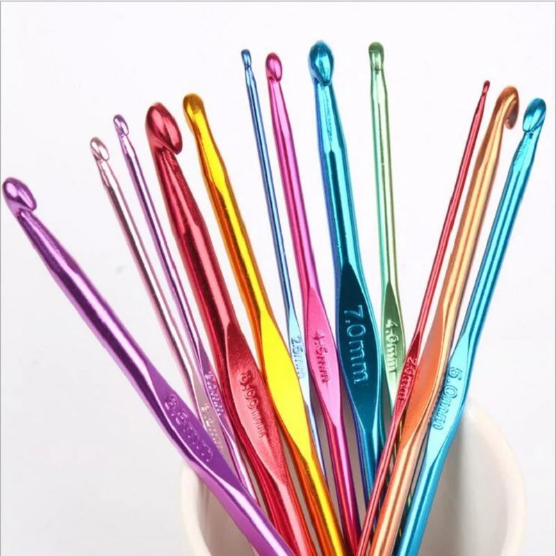 Crochet Hooks 14 Sizes Aluminum Knitting Needles