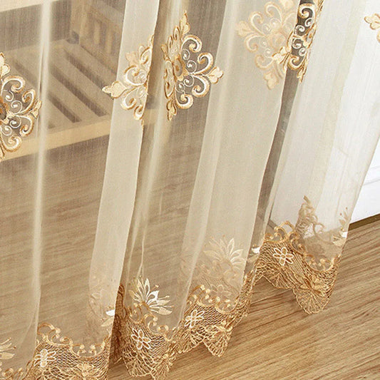 Luxury Embroidered Sheer Voile Curtains