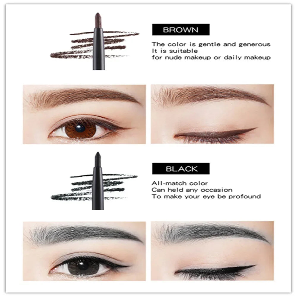 Waterproof Black Brown Smooth Eyeliner Pencil 1Pcs