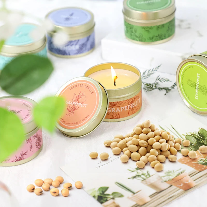 Natural Soy Wax Smokeless Scented Aromatic Candles