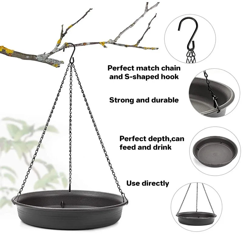 Hanging Bird Feeding Tray Garden Decoration Outdoor Bird Bath Tray Water Drinker Outdoor Garden Yard Decor Pet Feeder