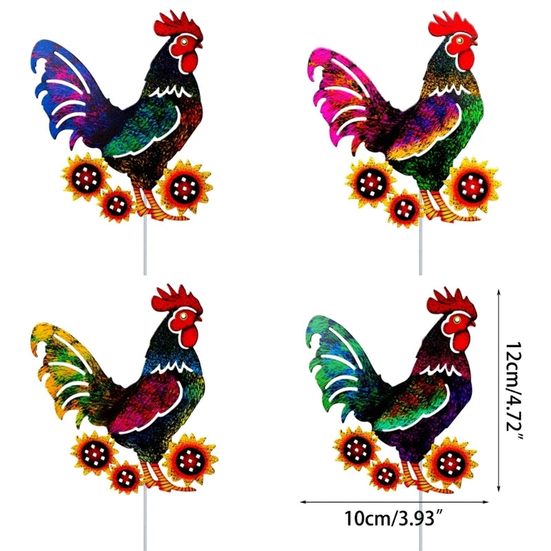 Wrought Iron Rooster Garden Stake