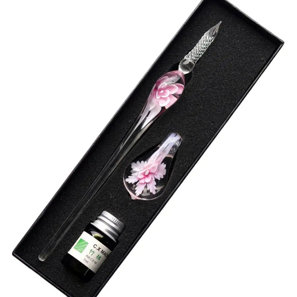 Dip Pen Floral Vintage Glass Dip Signature Fountain Pen