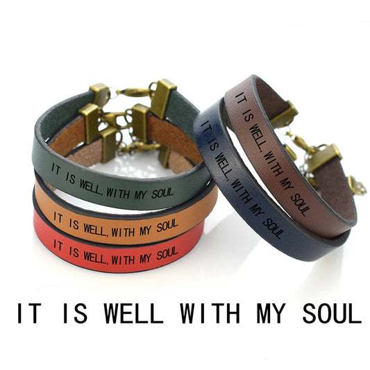 It Is Well with My Soul Bible Verse Christian Bracelet