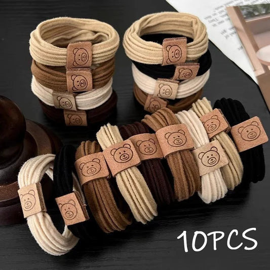 10Pcs/Lot Women Girl Simple Elastic Hair Bands Scrunchie Ponytail Holder Rubber Hair Ties Fashion Headband Hair Accessories